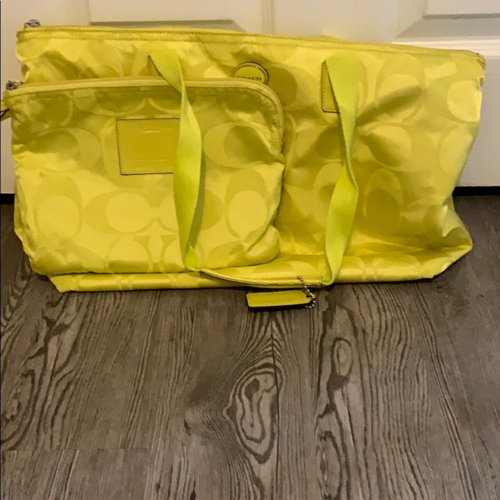 Coach citrine nylon getaway set